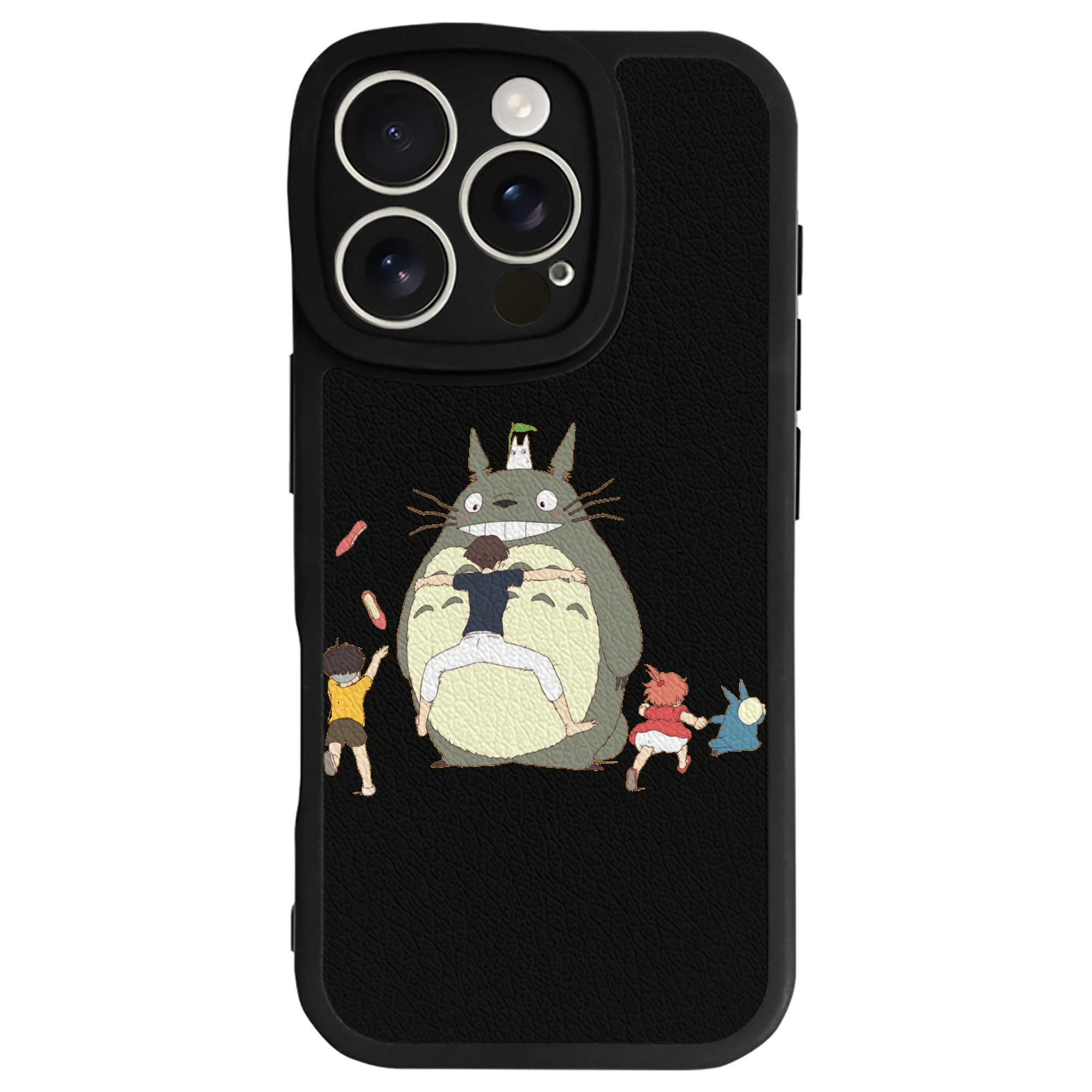 （画像用） となりのトトロ 草壁メイ 草壁サツキ My Neighbor Totoro Satsuki Kusakabe Mei Kusakabe 【iPhone 16シリーズ対応】シリコンスマホケース（レザー調） 材質：シリコン